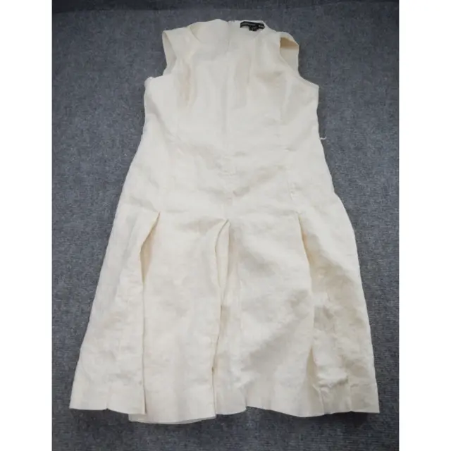 Linda Allard Ellen Tracy Dress Size 14p Ivory White Color Sheath Sleeveless