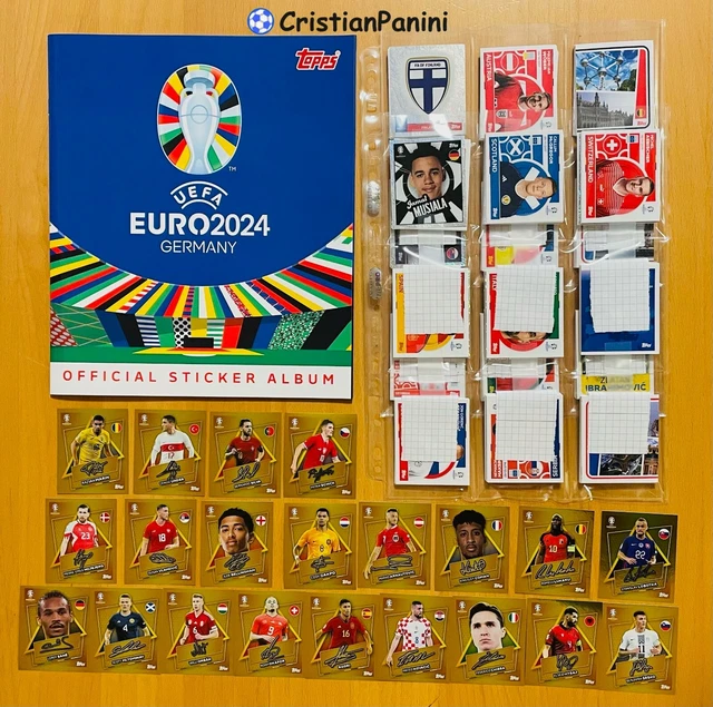 Topps Officiële Euro 2024-collectie - complete doos (100 pakketten) 6 stickers per verpakking (600 stickers Topps Officiële Euro 2024-collectie - complete doos (100 pakketten) 6 stickers per verpakking (600 stickers