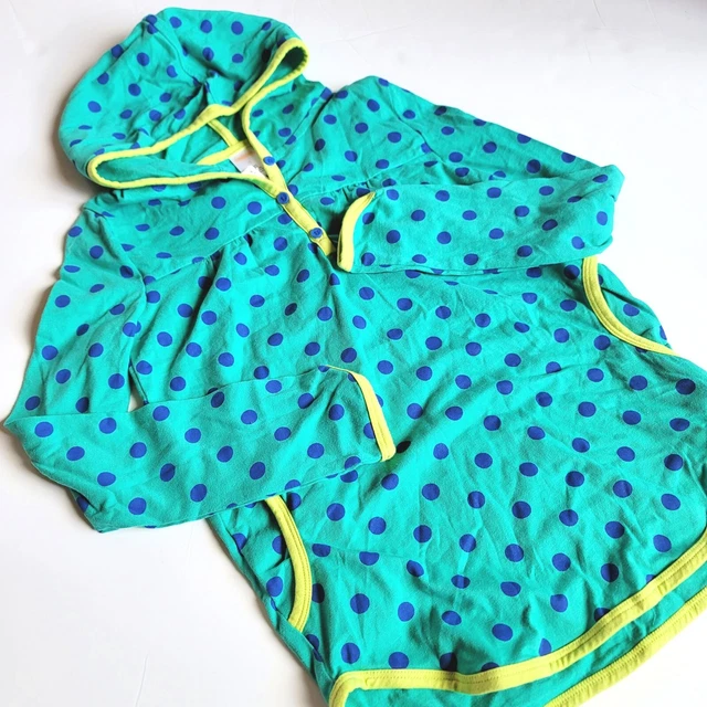 Gymboree Girls sz 12 "Color Happy" Teal Polka Dot Light Hoodie Shirt Top NWT