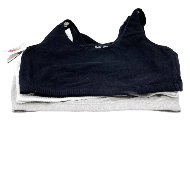 SET OF 4 Fruit Of The Loom Women's Cotton Spandex Pullover Sports Bras