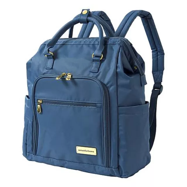 Samantha Brown Luggage Nylon Convertible Travel Backpack ~ Bravo Blue