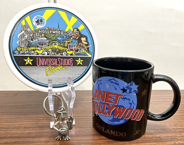 ET Keychain Hollywood Mug Universal Studios Vintage Souvenir Lot Wall Hanging FL