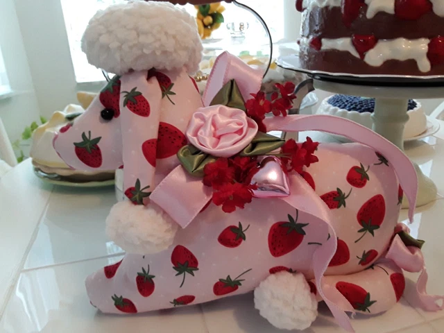 Summer Sweet Red Strawberries Pink  Sweet Brand New Design  Lady Puppy Poodle