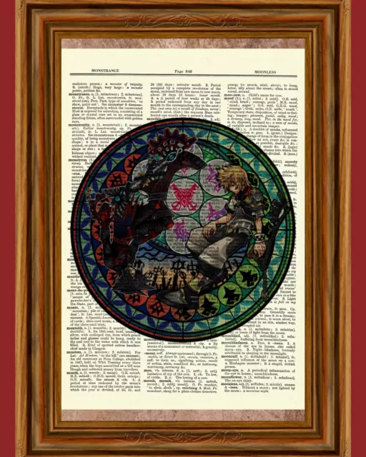 Kingdom Hearts Dictionary Art Print Poster Picture Playstation Game Sora Roxas