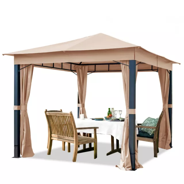 Pavillon 3x3 m Alu Gartenpavillon Gartenzelt Partyzelt 4 Seitenwände Garten Zelt