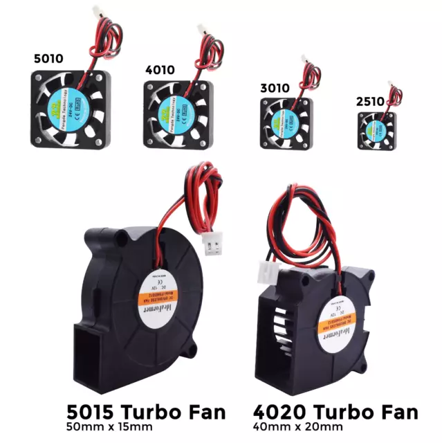 2510/3010/4010/5010/4020/5015 Cooling Fan Turbo Brushless 12/24V for 3D Printer