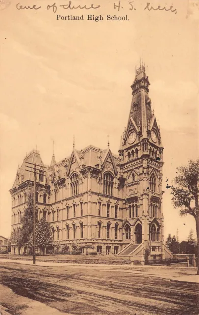 Portland OR Oregon High School Original 1888 Building Campus Vtg Postcard C16