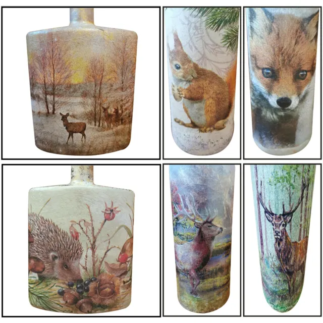 Fox, Hedgehog, Stag, Squirrel, Rabbit, Hare,Deer, Highland Cow, Pig Bottle Lamp