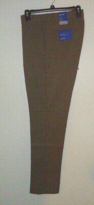 APT 9 Extra Slim Fit Men's Dress Pants Easy Care Brown Size 32x30 or 32x32 NWT