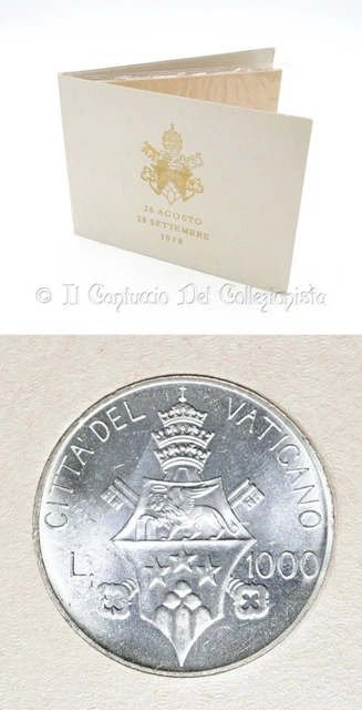 VATICANO 1000 Lire 1978 Argento FDC Astuccio Papa Luciani Giovanni Paolo I