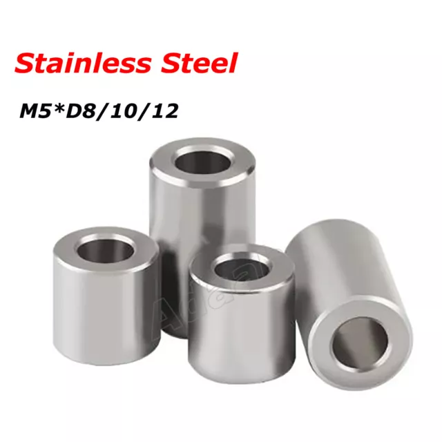 M5 Stainless Steel Spacers Standoff Round Unthreaded Bushing Sleeve Washers Shim