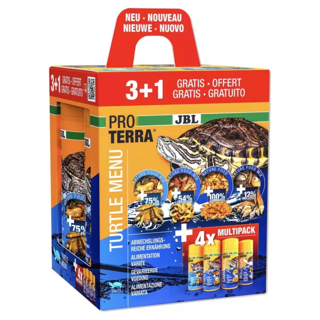 JBL Proterra Tortue Menu 4 x 250 ML, Nourriture pour Tortues, Nouveau