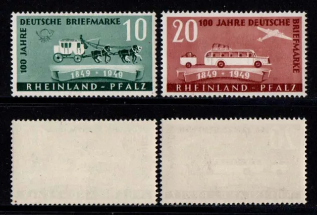Französische Zone Rheinland Pfalz Mi. Nr. 49 - 50 postfrisch Jahrgang 1949 (10)