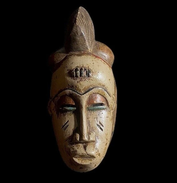 VINTAGE HAND CARVED Wooden Tribal African Art Face Mask African Guro