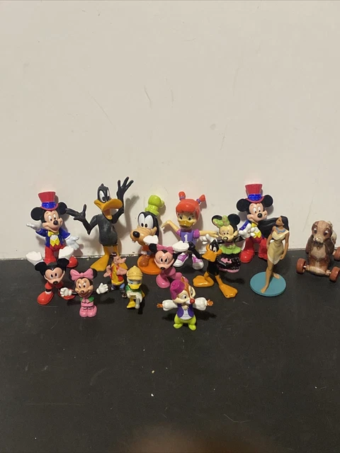 Mixed Vintage Lot Of 15 Disney Mickey Minnie Mouse Pluto Goofy Figures toys pvc