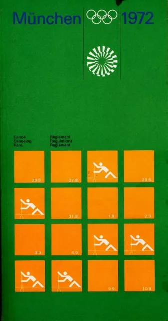 Olympische Spiele 1972 München Regelheft "Kanu" Otl Aicher OLYMPIADE OLYMPIA