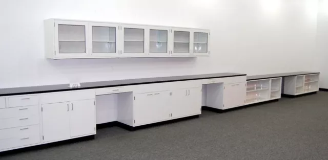 38' Base & 12' Wall Laboratory Cabinets w/ Countertops & Bench Area E1-505