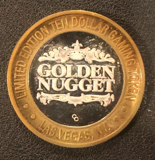 Golden Nugget Casino Las Vegas $10 Slot Gaming Token Chip .999 Silver