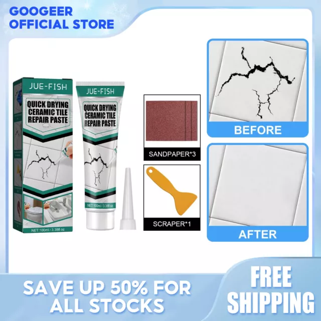 Ceramic Tile Repair Paste Kit Quick Drying for Ceramic Tub Toilet Stone Tile