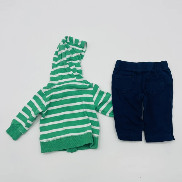 Carters Infant Baby Boy Size Newborn 2 Piece Set Hooded Sweatshirt & Pants 1183 4