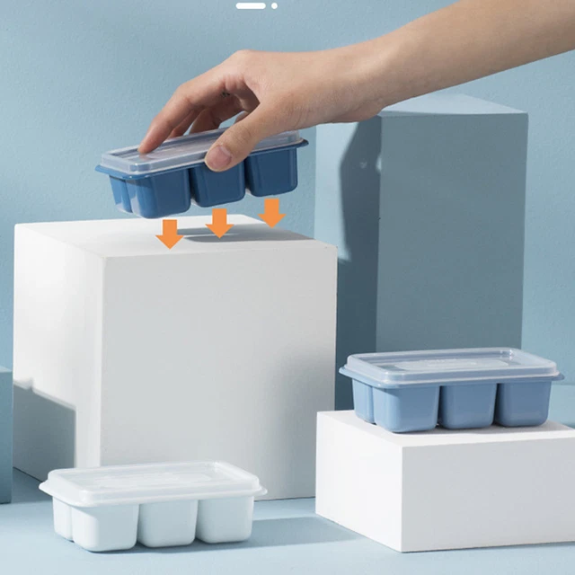 3Pcs 6 Grids Food Grade Quadrate Ice Cubes Mold Ice Making Mold With Cover