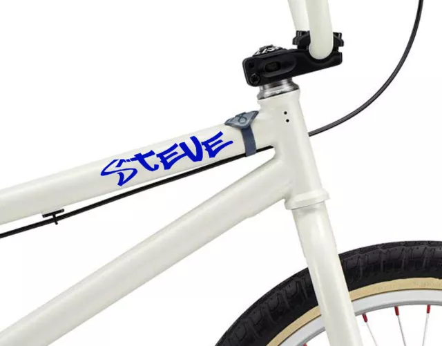 3 x PERSONALISED BIKE NAME STICKERS BMX FRAME CHILDRENS KIDS SCOOTER DECALS