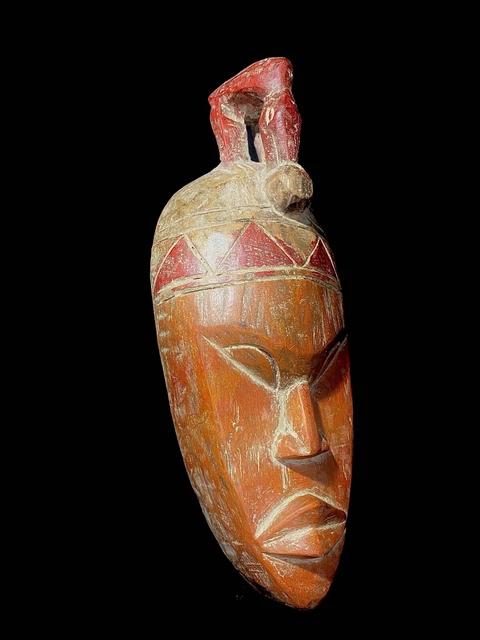 African mask antiques tribal Face vintage African Mask with guro masks-5938