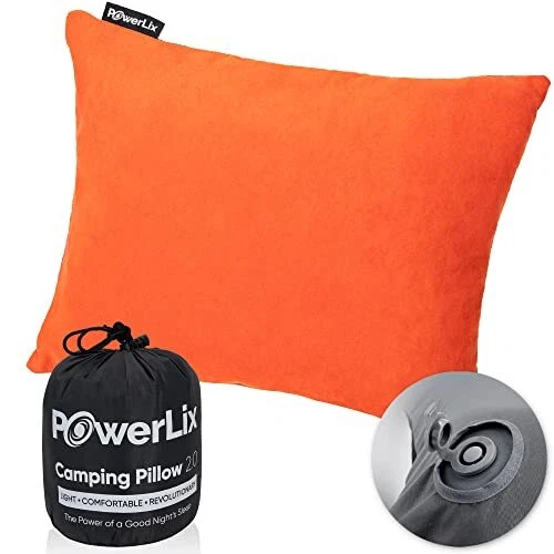 Travel Camping Pillow - Memory Foam & Inflatable - Removable Machine Washable