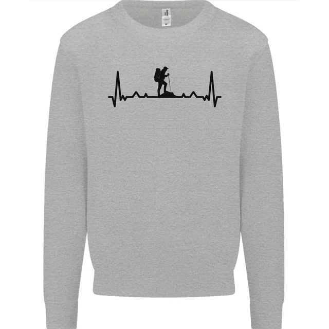 Hiking ECG Walking Rambling Trekking Pulse Mens Sweatshirt Jumper