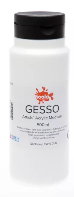 Scola Blanco Gesso Medio Artista Lienzo Base Abrigo Acrílico Pintura de Aceite