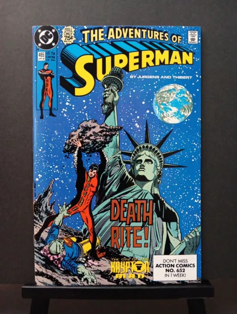 The Adventures Of Superman #465 NM+ 9.6 1st Cameo Of Hank Henshaw DC Comics 1990