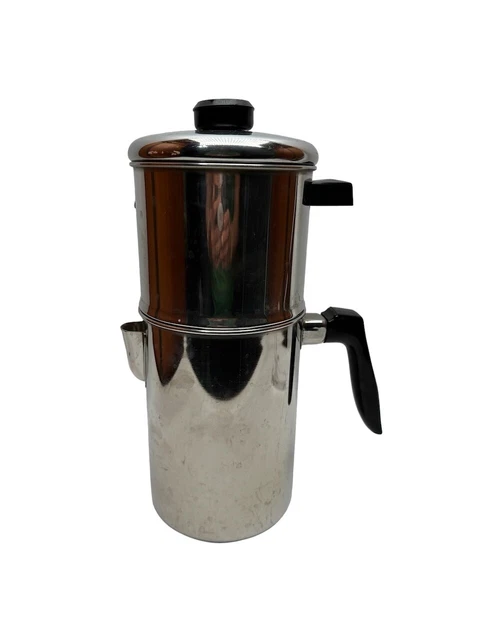 Vtg Ecko Flint 8 Cup Stainless Steel Stove Top Coffee Maker Pot Percolator 264