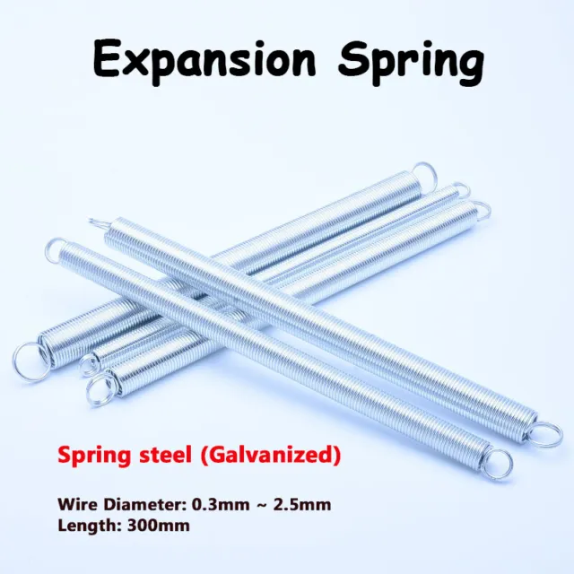 Galvanized Expansion Spring 0.3~2.5mm Wire Ø Loop End Extension Expanding Spring