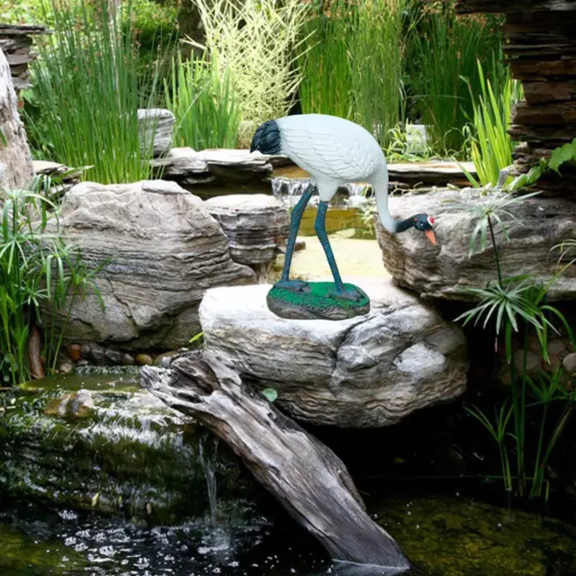 Garden Statue Animal Figurine Crane Sculptures Yard Art Crafts Novelty Miniature