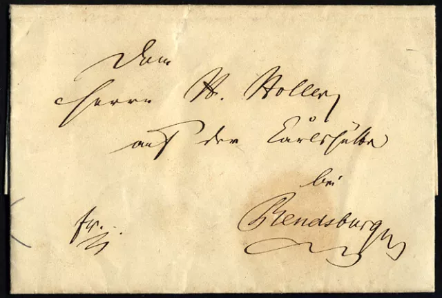 SCHLESWIG-HOLSTEIN 1850, Brief aus Hohn, Prachtbrief n. Rendsburg