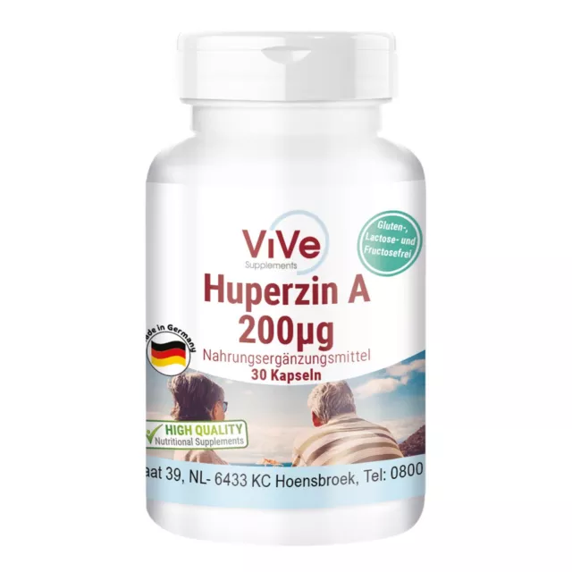 Huperzin A 200 µg - 30 Kapseln aus Bärlapp-Extrakt - vegan | ViVe Supplements