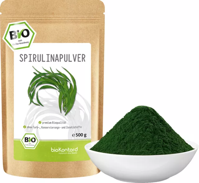 BIO Spirulinapulver 500 g- 100% rein und natürlich - Algen Pulver - bioKontor