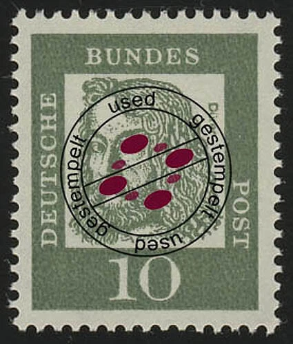 350x (ohne Fluo) Bedeutende Deutsche 10 Pf Albrecht Dürer O