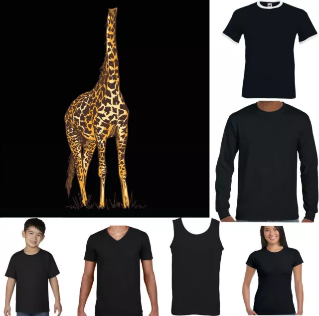 Giraffa T-Shirt Uomo Divertente Vestito Costume Animale Zoo Festa Top Corpo