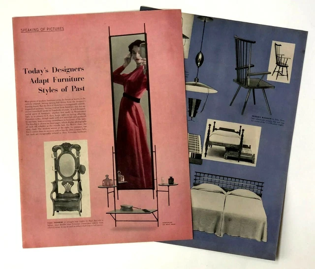 Vintage 1953 Mid Century Furniture Design Original Article MCM Designer Photos