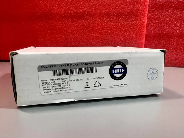HID LENEL 923PPRTEK00008 pivCLASS RPKCL-40-P C/CL LCD KEYPAD READER