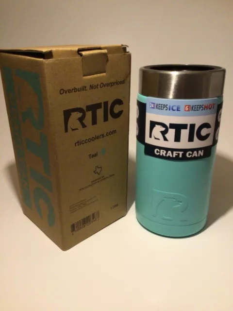 RTIC Craft Can Koozie 16 oz. Teal  - Stainless Steel Double Wall Vacuum