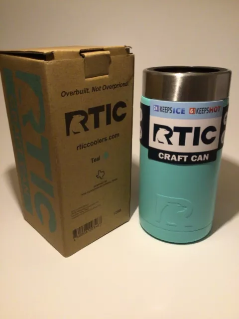 RTIC Can Cooler/Koozie - 12oz - Vacuum Insulated - 18/8 Stainless Steel  Teal