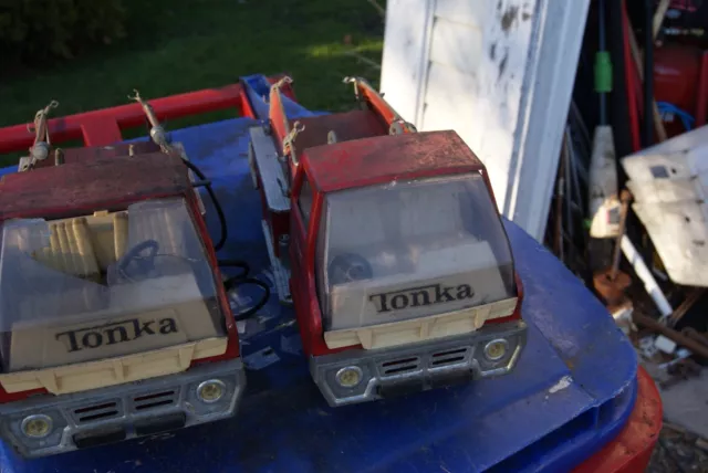 VINTAGE TONKA SUBURBAN PUMPER FIRE TRUCK BED + CAB + ADDL. BASE FOR PARTS 1960’s