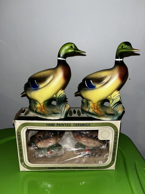 Vinax Vintage Hand Painted Ceramic Mallard Duck Figurine Bright Colors Quality 4