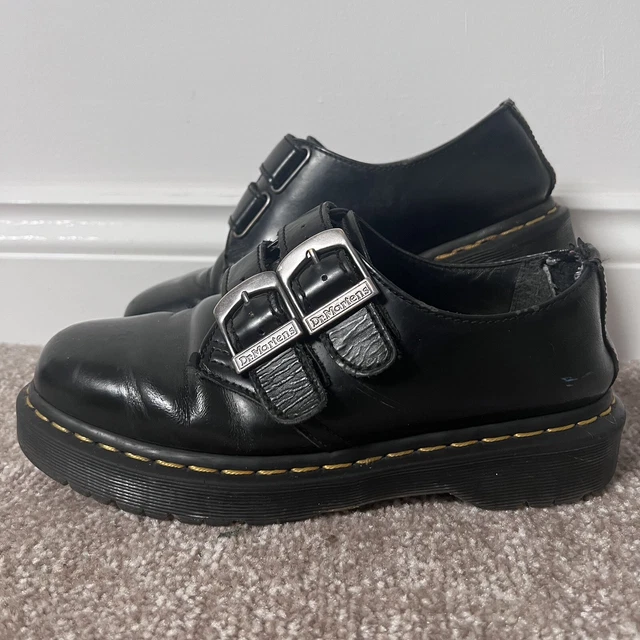 DR MARTENS 1461 Alt Black Leather Buckle Shoe UK 9 9.5 10 11 12