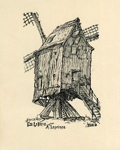 Ex Libris Exlibris Moulin illustré par Albert Leprince