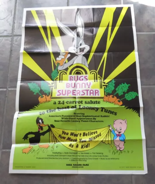 BUGS BUNNY SUPERSTAR Original Folded  Large Movie Poster 1975 25x36"