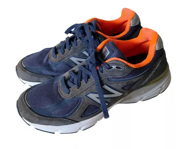 NEW BALANCE WOMENS Size 10 Blue Orange 990v4 W990NV4 Running Sneakers Shoes $26.99 PicClick