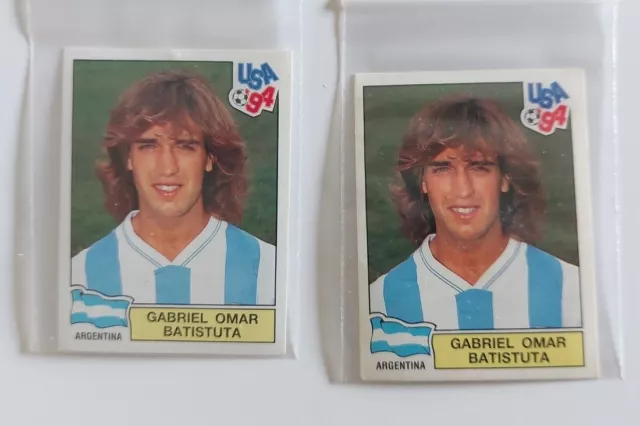 Panini World Cup 1994 WM 94 Gabriel Batistuta 220 Lila und Brau 2 Stück